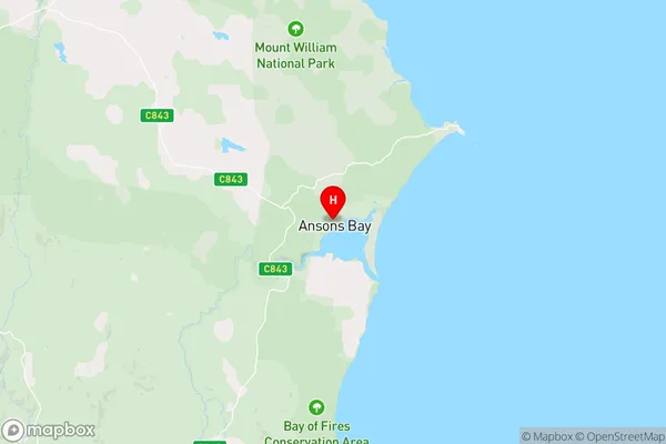 Ansons Bay,Tasmania Area Map