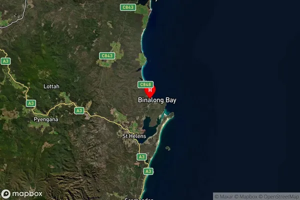 Binalong Bay,Tasmania Satellite Map