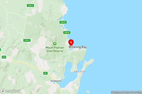 Binalong Bay,Tasmania Area Map