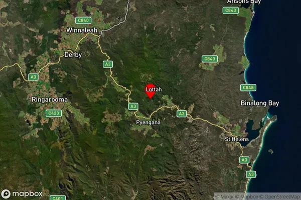 Lottah,Tasmania Satellite Map