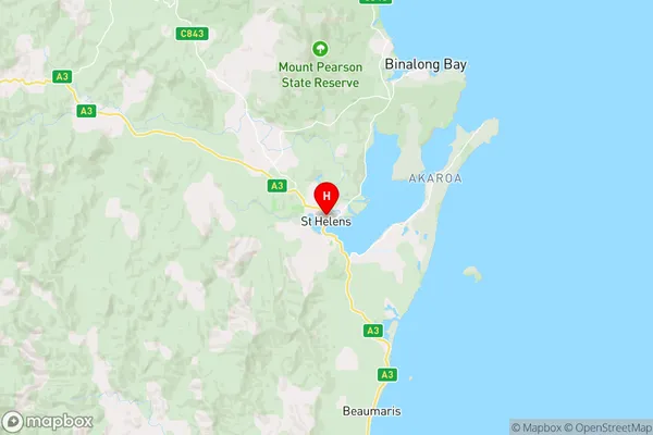 St Helens,Tasmania Area Map