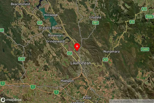 Alanvale,Tasmania Satellite Map