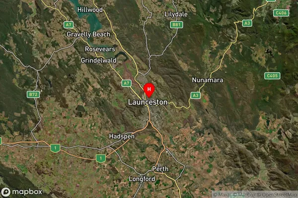 Inveresk,Tasmania Satellite Map