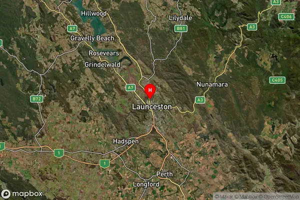 Invermay,Tasmania Satellite Map