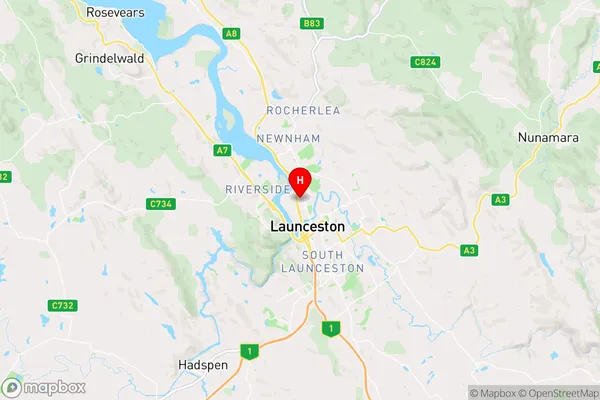 Invermay,Tasmania Area Map