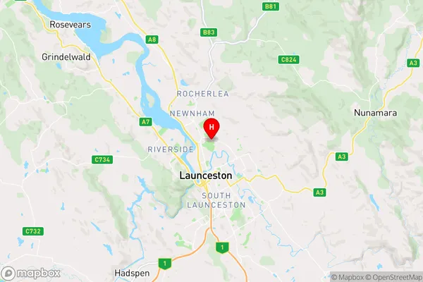 Mowbray,Tasmania Area Map