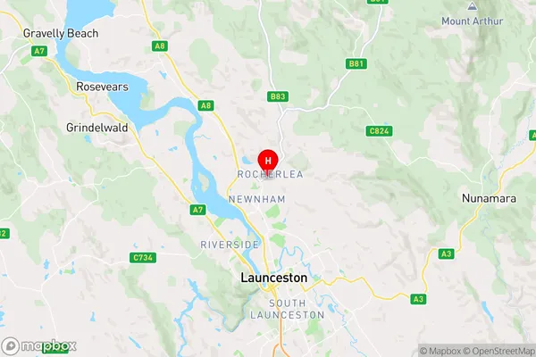 Rocherlea,Tasmania Area Map