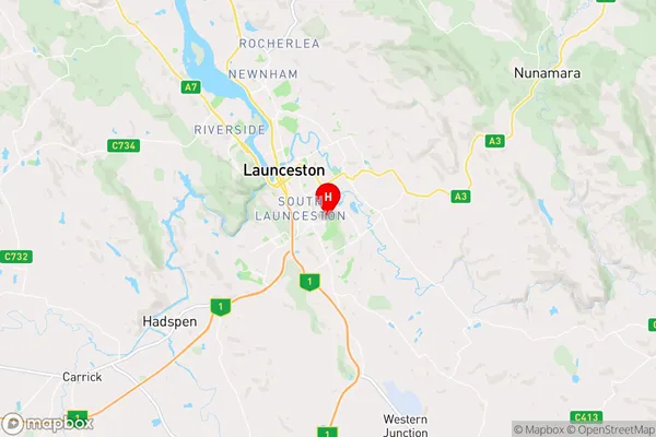 Punchbowl,Tasmania Area Map