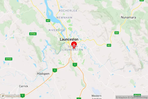 South Launceston,Tasmania Area Map