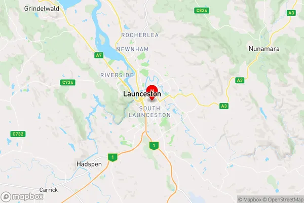 East Launceston,Tasmania Area Map