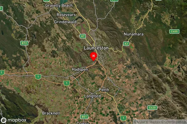 Prospect Vale,Tasmania Satellite Map