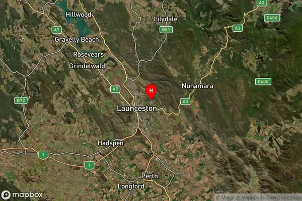 Ravenswood,Tasmania Satellite Map