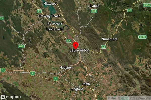 Trevallyn,Tasmania Satellite Map