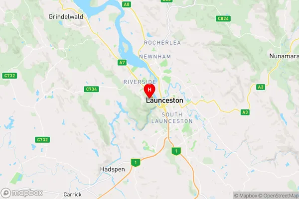 Trevallyn,Tasmania Area Map