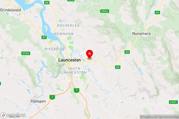 Waverley,Tasmania Area Map