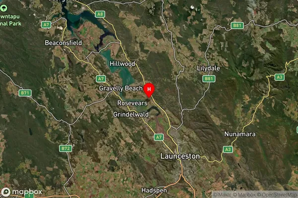 Dilston,Tasmania Satellite Map