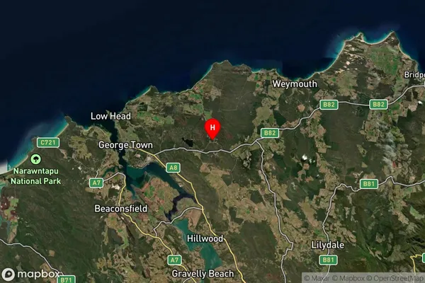 Lefroy,Tasmania Satellite Map