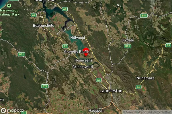 Windermere,Tasmania Satellite Map