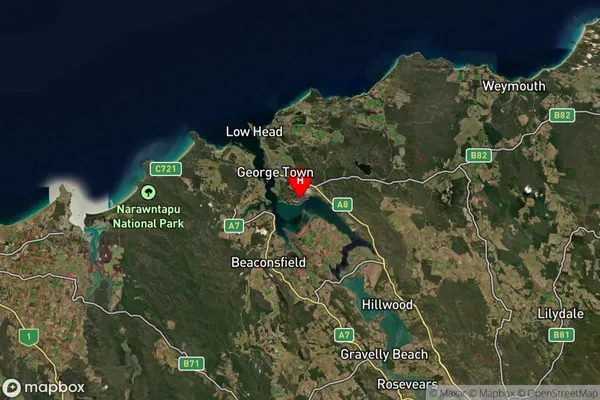 Bell Bay,Tasmania Satellite Map