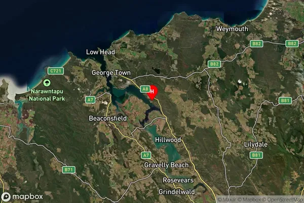 Long Reach,Tasmania Satellite Map