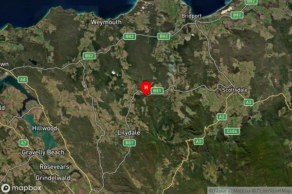 Wyena,Tasmania Satellite Map