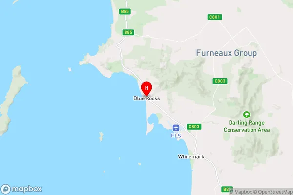 Blue Rocks,Tasmania Area Map