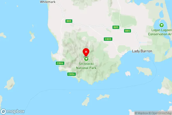 Strzelecki,Tasmania Area Map