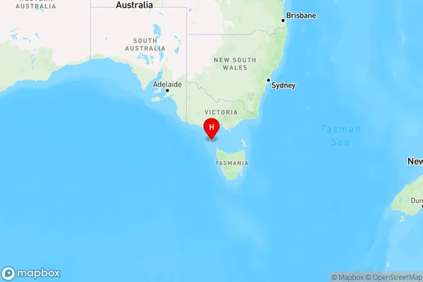 Pegarah,Tasmania Region Map