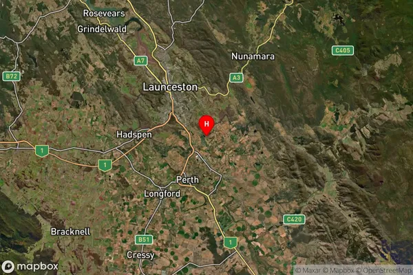 Relbia,Tasmania Satellite Map