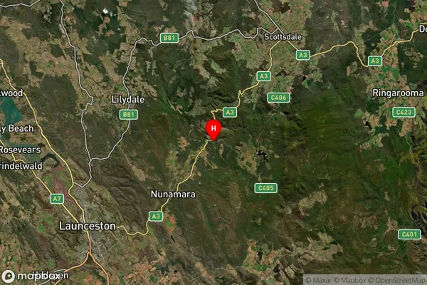 Targa,Tasmania Satellite Map