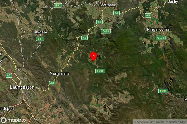 Tayene,Tasmania Satellite Map