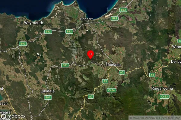 Blumont,Tasmania Satellite Map