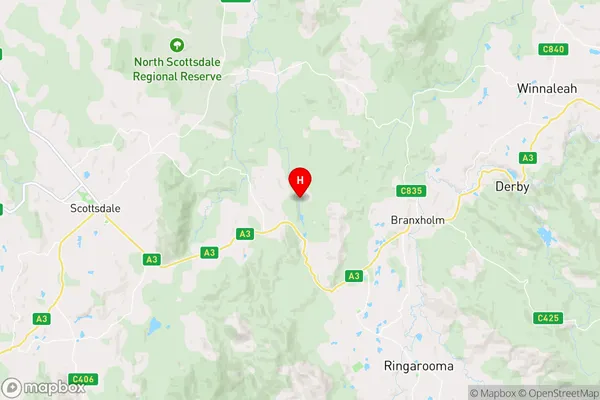 Kamona,Tasmania Area Map