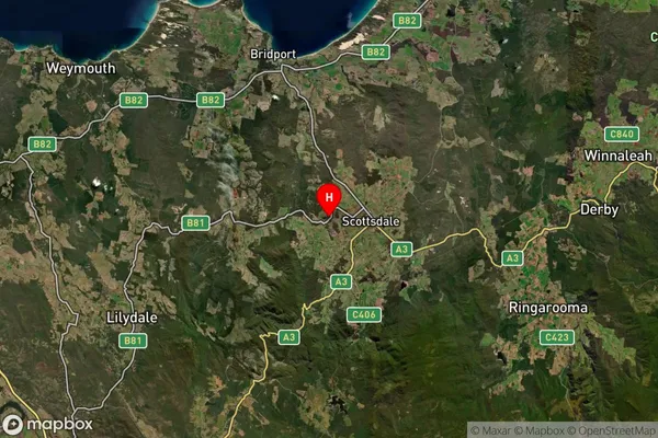 Lietinna,Tasmania Satellite Map