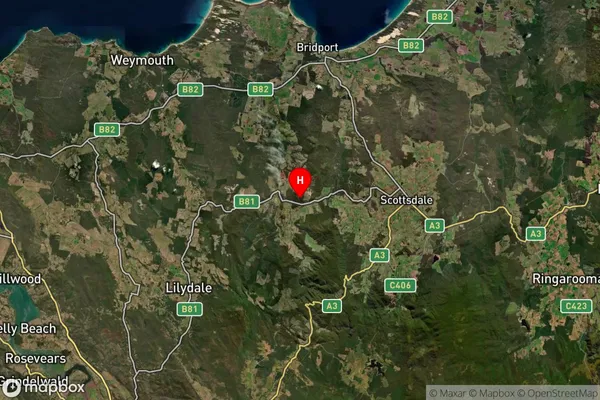 Nabowla,Tasmania Satellite Map