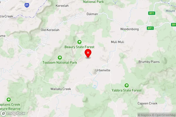 Beaury Creek,New South Wales Area Map