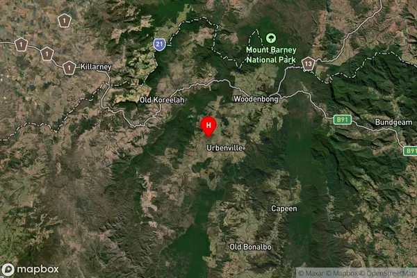 Urbenville,New South Wales Satellite Map