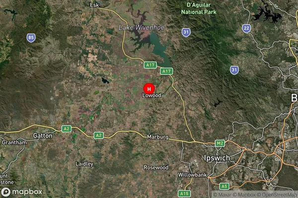 Lowood,Queensland Satellite Map