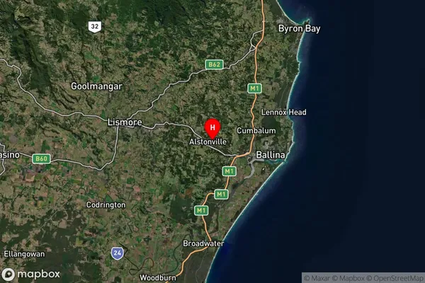 Alstonville,New South Wales Satellite Map