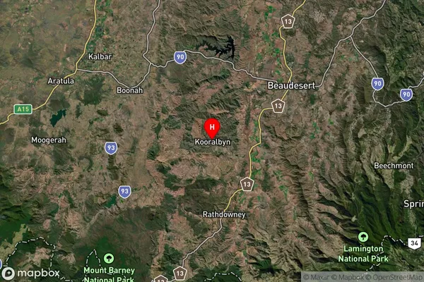 Kooralbyn,Queensland Satellite Map