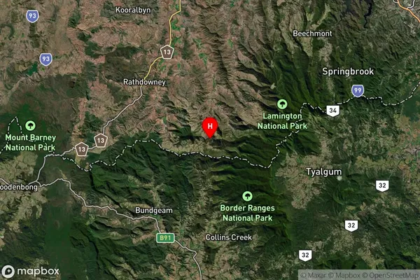 Mount Gipps,Queensland Satellite Map