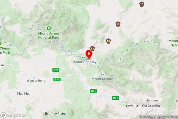 Mount Lindesay,Queensland Area Map