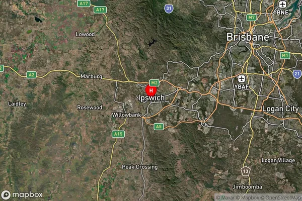 Ipswich,Queensland Satellite Map