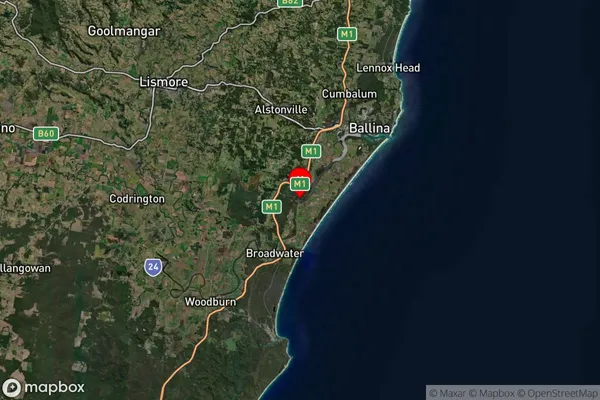 Wardell,New South Wales Satellite Map