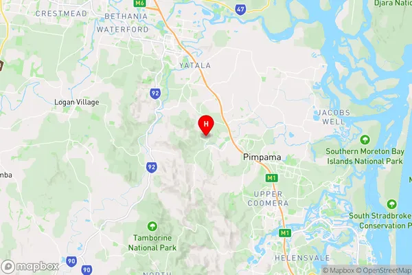 Ormeau Hills,Queensland Area Map