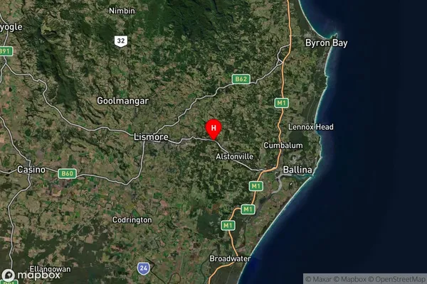 Wollongbar,New South Wales Satellite Map