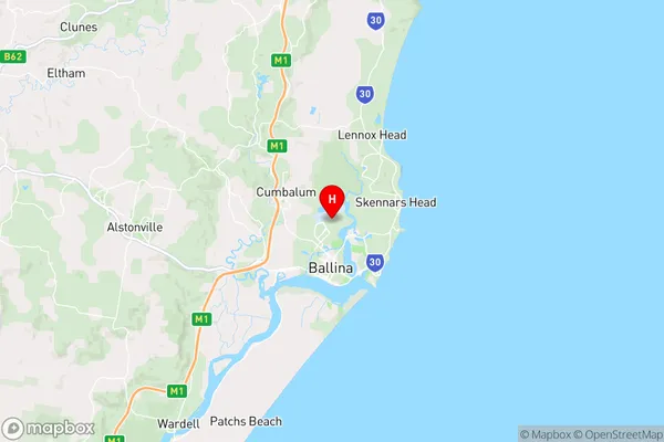 Ballina,New South Wales Area Map