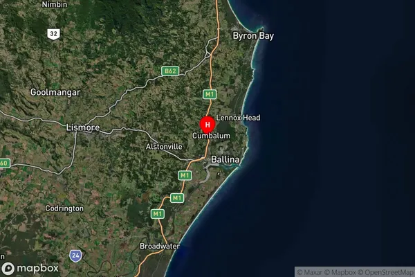 Cumbalum,New South Wales Satellite Map