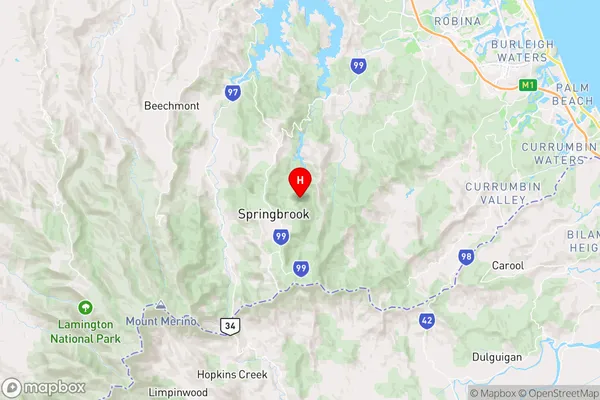 Springbrook,Queensland Area Map