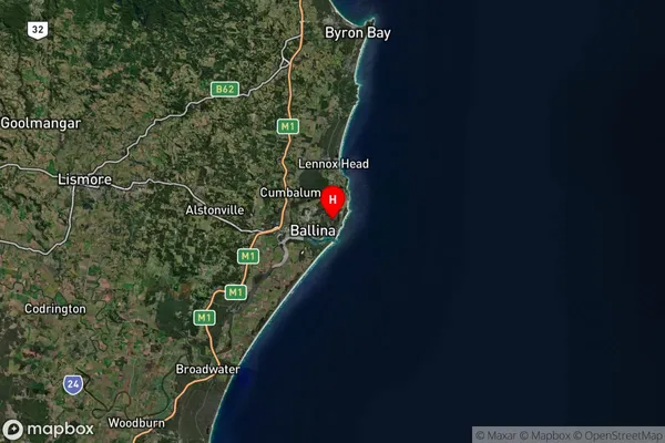 East Ballina,New South Wales Satellite Map